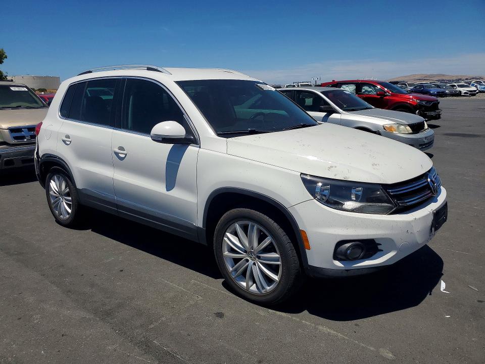 2012 Volkswagen Tiguan VIN WVGAV7AX1CW518397 COPART salvage auction — REAR END, Ca - Salvage Certificate, sold $60 on 2026-07-27 (photo 4)