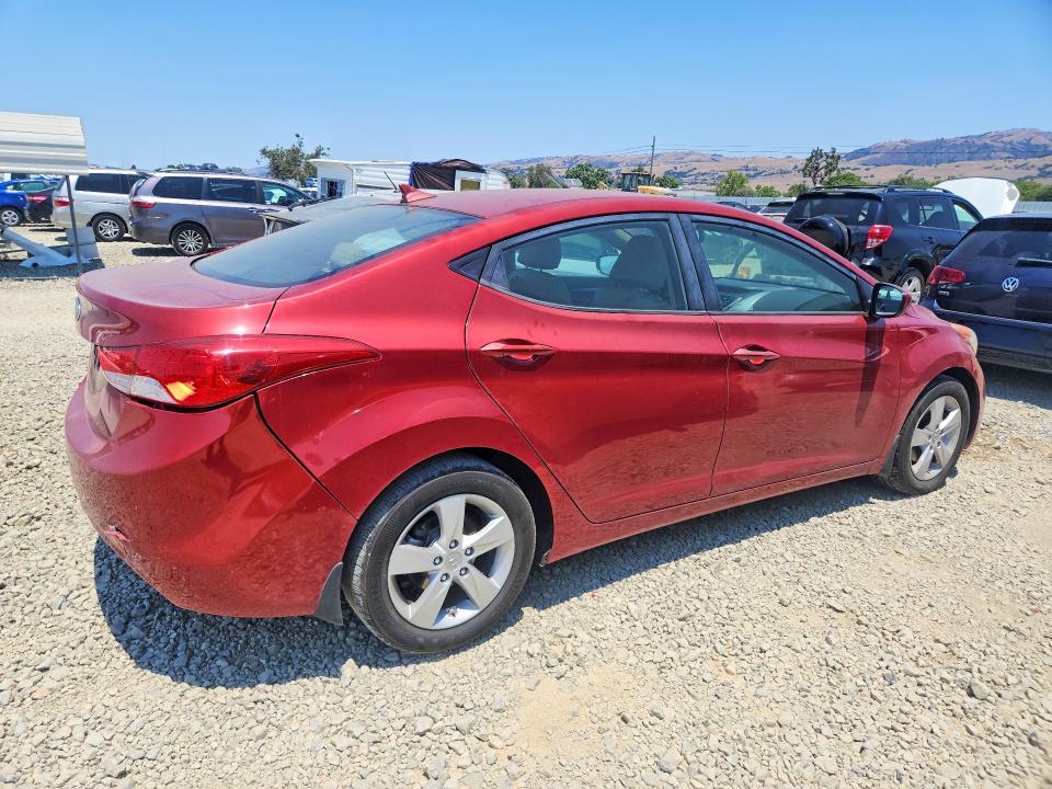 2013 Hyundai Elantra VIN KMHDH4AE4DU513628 COPART salvage auction — REAR END, Ca - Salvage Certificate, sold $150 on 2026-07-28 (photo 3)
