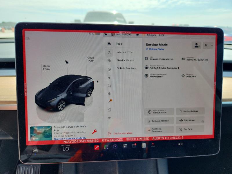 2023 Tesla VIN 7SAYGDED5PF958132 COPART salvage auction — SIDE, Tx - Salvage Vehicle Title, sold $2,000 on 2026-07-30 (photo 9)