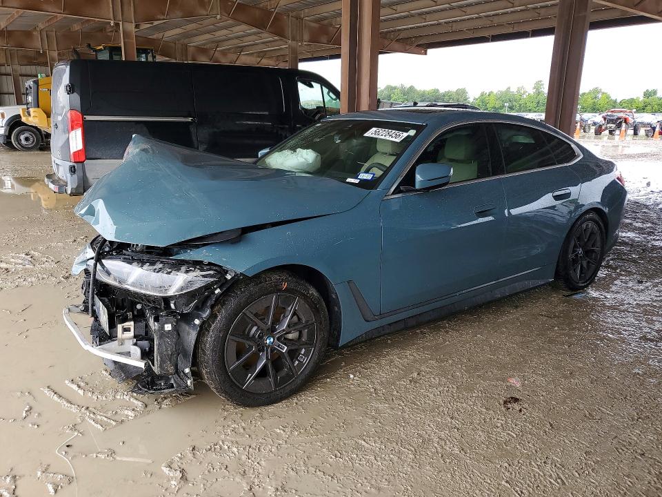 2025 BMW I4 VIN WBY23HD04SFV76388 COPART salvage auction — FRONT END, Tx - Salvage Vehicle Title, sold $7,900 on 2026-08-04 (photo 1)