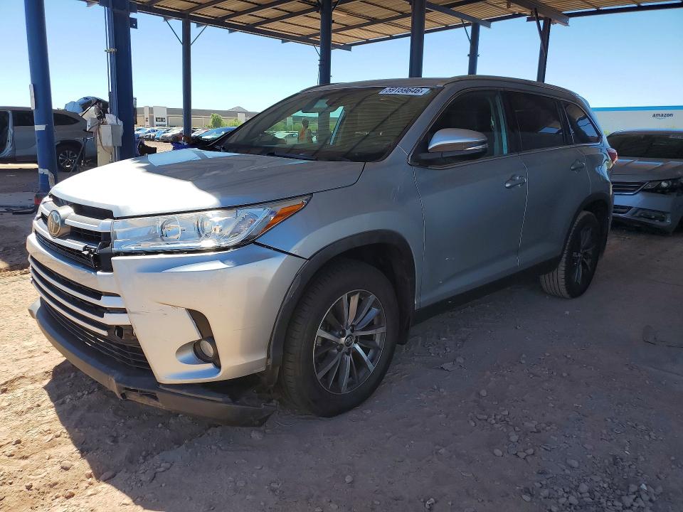 2019 Toyota Highlander VIN 5TDJZRFH9KS583101 COPART salvage auction — MECHANICAL, Az - Cert Of Title - Salvage, sold $12,600 on 2026-07-09 (photo 1)
