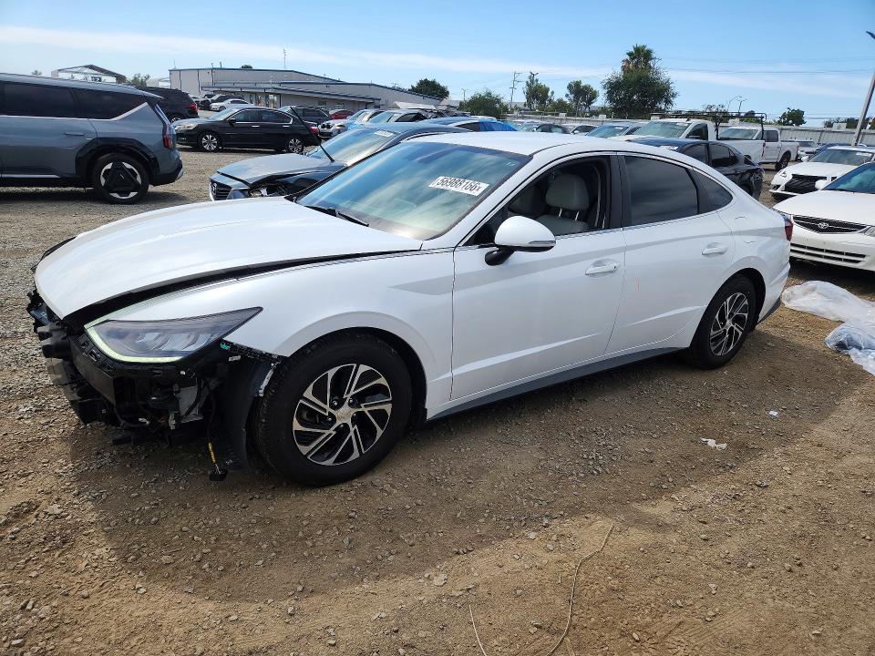 2020 Hyundai Sonata hybrid VIN KMHL24JJ5LA009664 COPART salvage auction — FRONT END, Ca - Salvage Certificate, sold $125 on 2026-07-28 (photo 1)