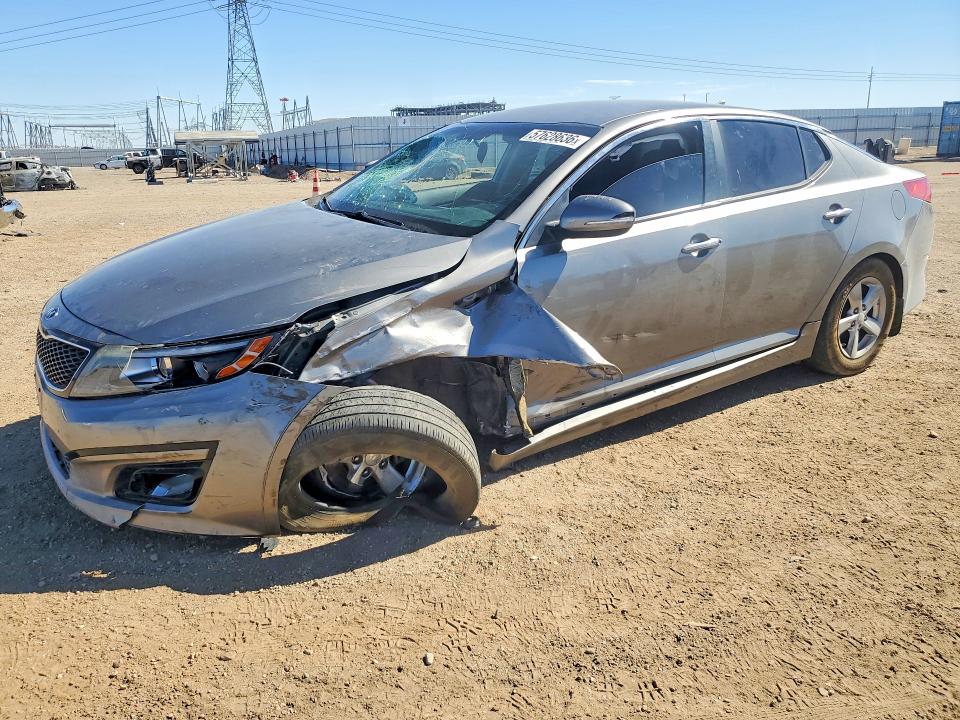 2015 Kia Optima VIN 5XXGM4A77FG425423 COPART salvage auction — FRONT END, Ca - Salvage Certificate, sold $950 on 2026-07-06 (photo 1)