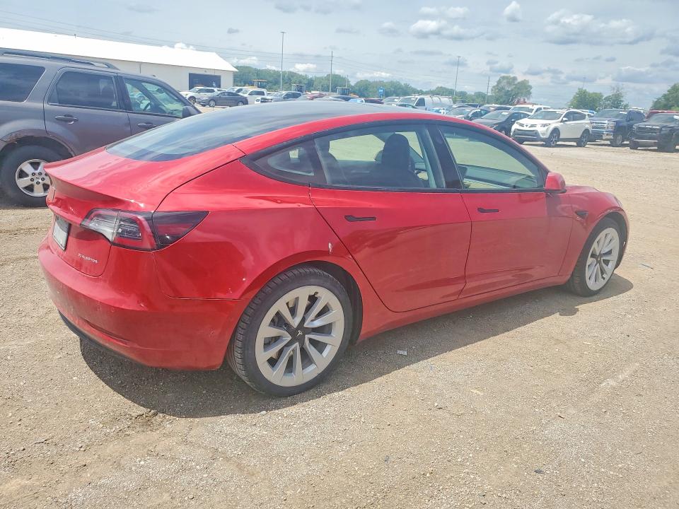 2022 Tesla Model 3 VIN 5YJ3E1EB0NF185576 COPART salvage auction — HAIL, Ia - Cert Of Title-Salvage Title, sold $11,400 on 2026-07-24 (photo 3)