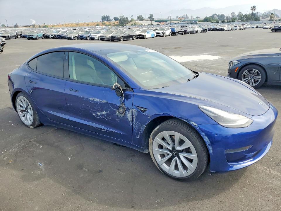 2022 Tesla Model 3 VIN 5YJ3E1EA7NF372594 COPART salvage auction — REAR END, Salvage Title, sold $4,600 on 2026-07-22 (photo 4)