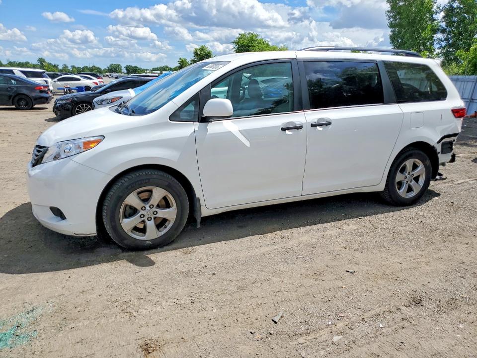 2017 Toyota Sienna VIN 5TDZZ3DC6HS850937 COPART salvage auction — REAR END, ON - PERMIT IRREPAIRABLE, sold $3,100 on 2026-07-28 (photo 1)