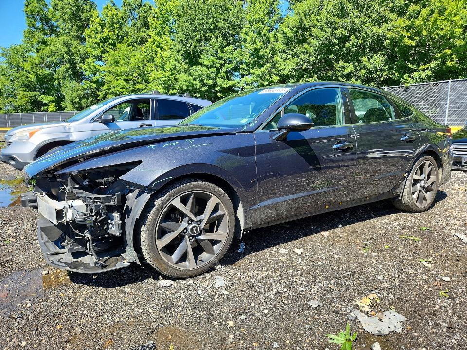 2021 Hyundai Sonata VIN 5NPEJ4J2XMH064047 COPART salvage auction — FRONT END, Id - Salvage Certificate Of Title, sold $200 on 2026-07-28 (photo 1)