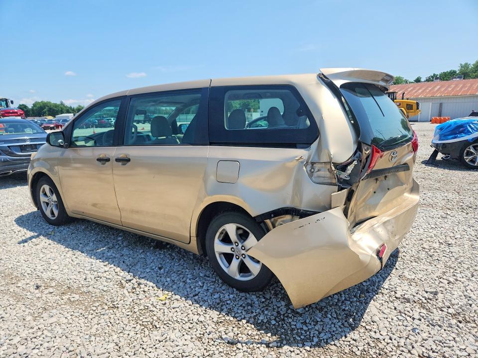 2011 Toyota Sienna VIN 5TDZK3DC7BS020785 COPART salvage auction — REAR END, Oh - Cert Of Title-Salvage, sold $950 on 2026-07-31 (photo 2)