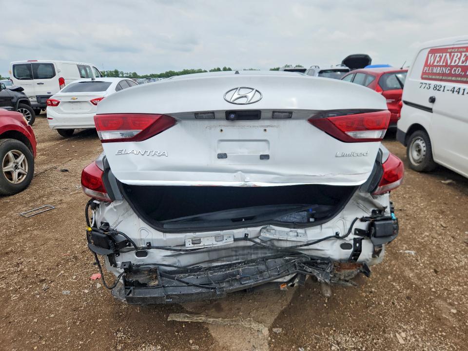 2017 Hyundai Elantra VIN KMHD84LFXHU260133 COPART salvage auction — REAR END, Wv - Salvage Certificate, sold $925 on 2026-07-28 (photo 6)