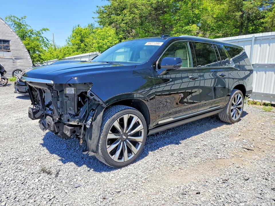 2026 Cadillac Escalade esv VIN 1GYS9MKL8TR130051 COPART salvage auction — FRONT END, Fl - Cert Of Title Slvg Rebuildable (P), sold $77,500 on 2026-07-16 (photo 1)