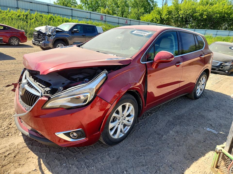 2019 Buick Envision VIN LRBFXBSA9KD058125 COPART salvage auction — FRONT END, Mi - Certificate Of Title, sold $250 on 2026-07-22 (photo 1)