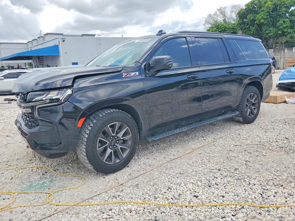 2021 Chevrolet Suburban VIN 1GNSKDKD9MR346793 COPART salvage auction — FRONT END, Salvage Title, sold $9,200 on 2026-07-28 (photo 1)