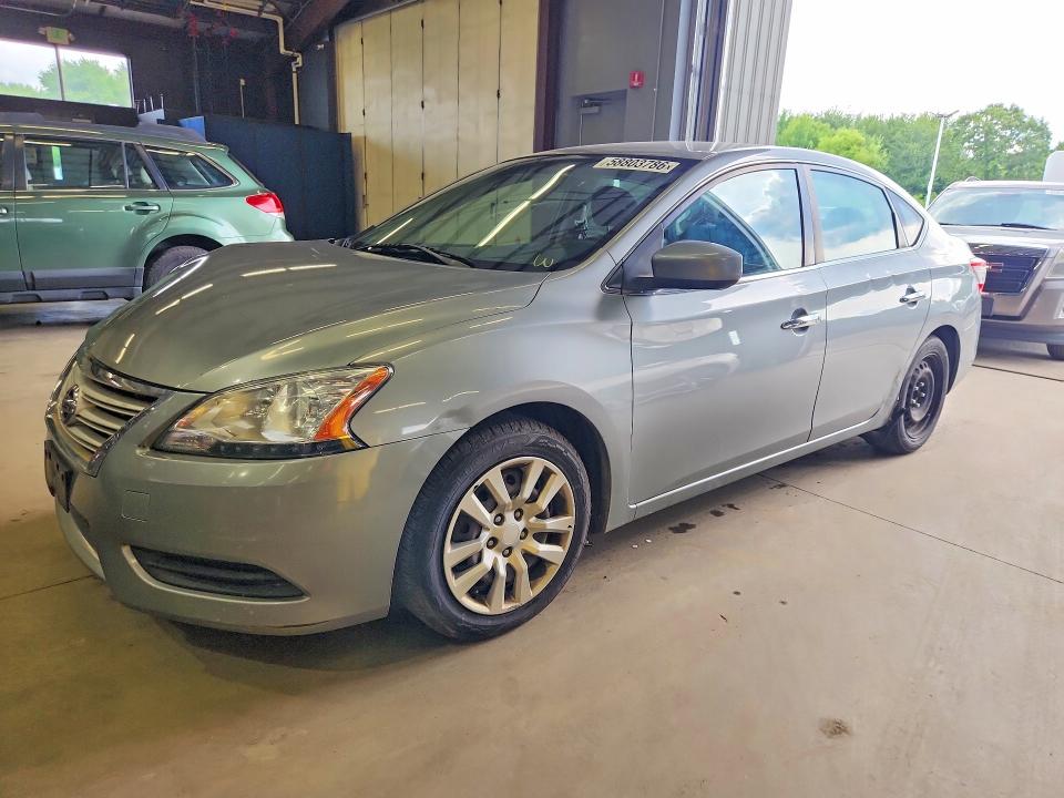 2013 Nissan Sentra VIN 3N1AB7AP1DL746990 COPART salvage auction — FRONT END, MA - CERTIFICATE OF TITLE, sold $450 on 2026-07-02 (photo 1)