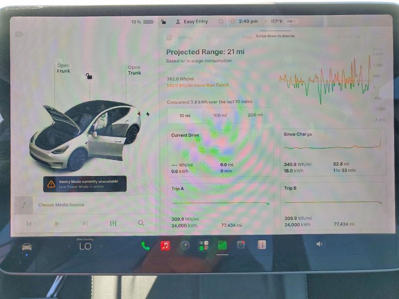 2021 Tesla VIN 5YJYGAEEXMF298637 COPART salvage auction — FRONT END, TN - SALVAGE CERTIFICATE, sold $10,500 on 2026-07-27 (photo 9)