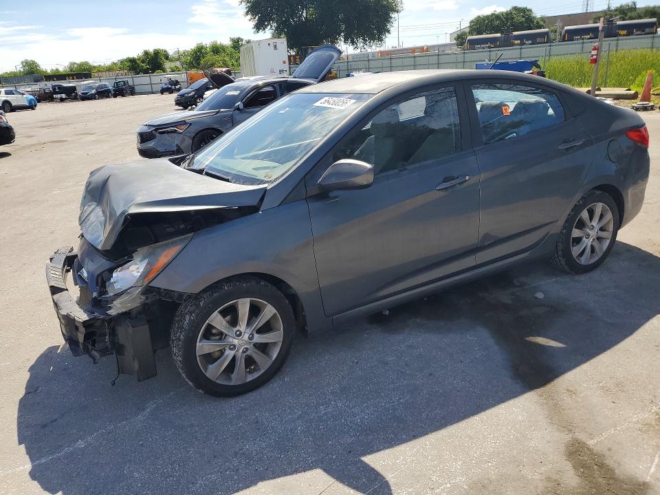 2012 Hyundai Accent VIN KMHCU4AE2CU069607 COPART salvage auction — FRONT END, Fl - Cert Of Title Slvg Rebuildable, sold $450 on 2026-07-02 (photo 1)