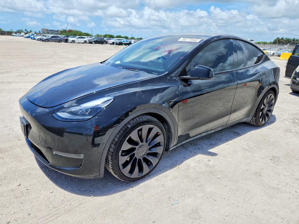 2020 Tesla Model y VIN 5YJYGDEF8LF027911 COPART salvage auction — FRONT END, Fl - Cert Of Title Slvg Rebuildable, sold $200 on 2026-07-29 (photo 1)
