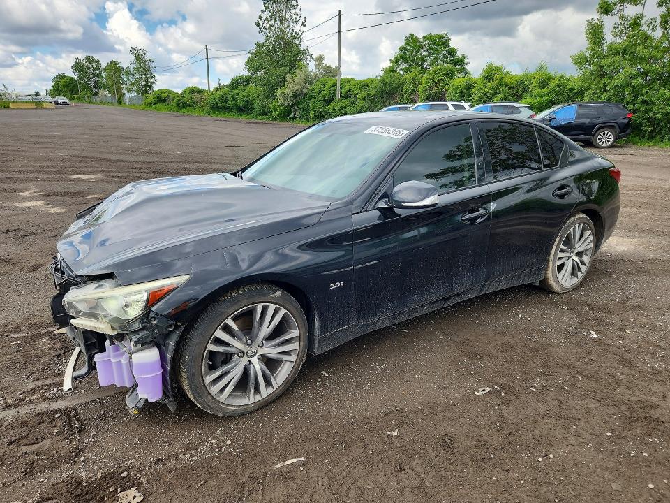 2018 Infiniti Q50 VIN JN1EV7ARXJM444822 COPART salvage auction — FRONT END, Qc - Gravement Accidente, sold $575 on 2026-07-28 (photo 1)