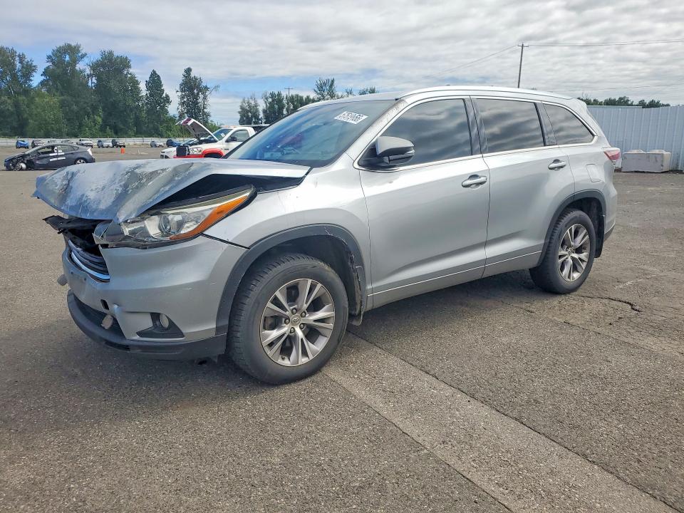 2015 Toyota Highlander VIN 5TDJKRFH8FS193035 COPART salvage auction — FRONT END, OR - SALVAGE TITLE CERTIFICATE, sold $300 on 2026-07-29 (photo 1)