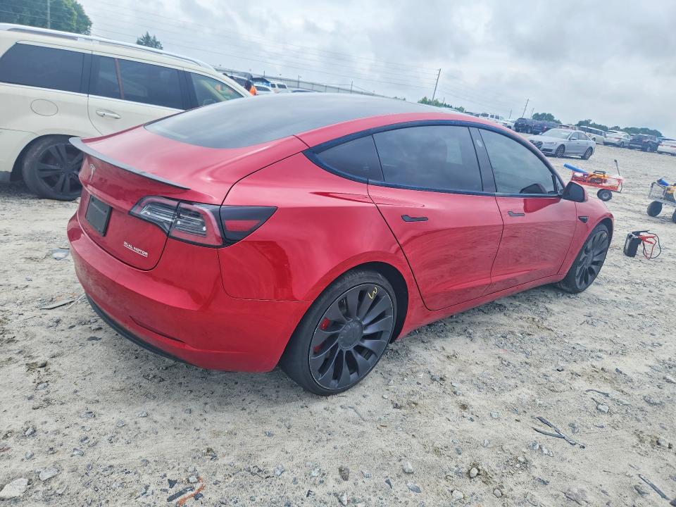 2021 Tesla Model 3 VIN 5YJ3E1EC3MF086953 COPART salvage auction — SIDE, GA - CERT OF TITLE-SALVAGE (P), sold $1,600 on 2026-07-27 (photo 3)