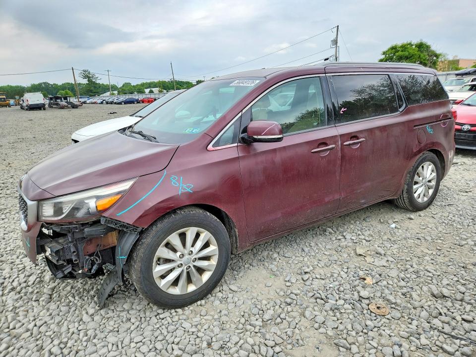 2015 Kia SEDONA VIN KNDMC5C12F6022985 COPART salvage auction — FRONT END, Nj - Cert Of Title-Salvage, sold $1,850 on 2026-07-08 (photo 1)