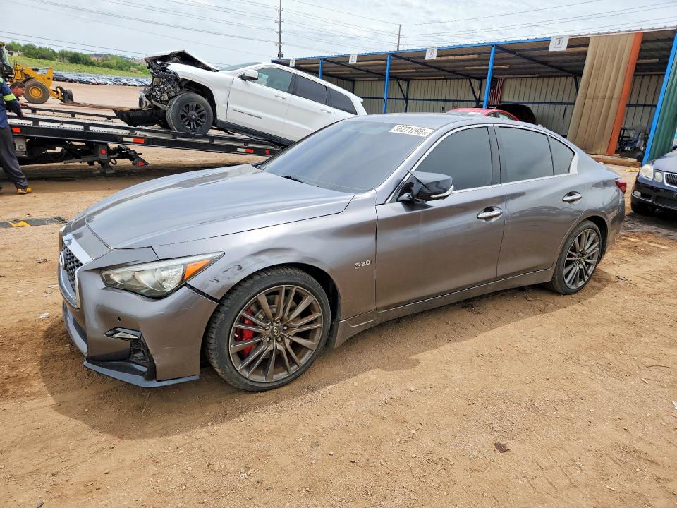 2018 Infiniti Q50 VIN JN1FV7ARXJM700025 COPART salvage auction — FRONT END, Co - Cert Of Title-Rebuilt Salvage, sold $3,950 on 2026-08-03 (photo 1)