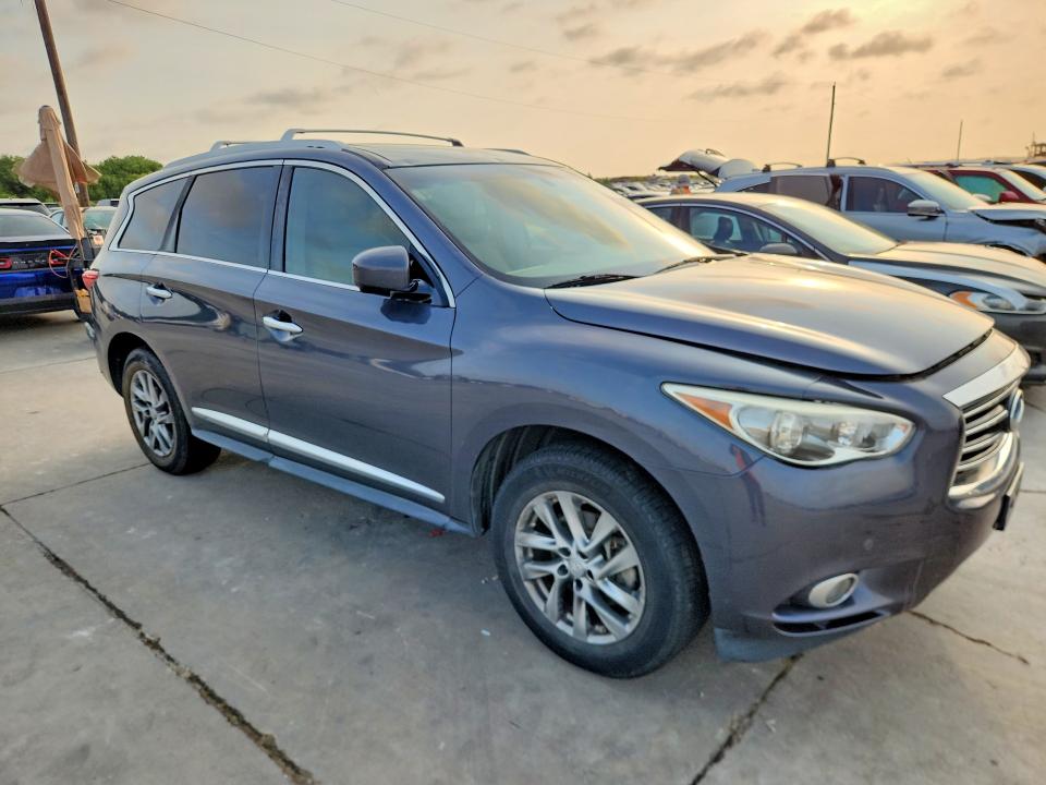 2013 Infiniti Jx35 VIN 5N1AL0MM0DC335476 COPART salvage auction — NORMAL WEAR, Tx - Cert Of Title-Rebuilt Salvage (P), sold $175 on 2026-07-09 (photo 4)