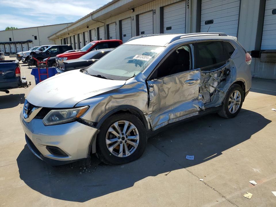 2016 Nissan Rogue VIN KNMAT2MV8GP614440 COPART salvage auction — SIDE, Ky - Cert Of Title-Rebuilt Water, sold $1,300 on 2026-07-16 (photo 1)