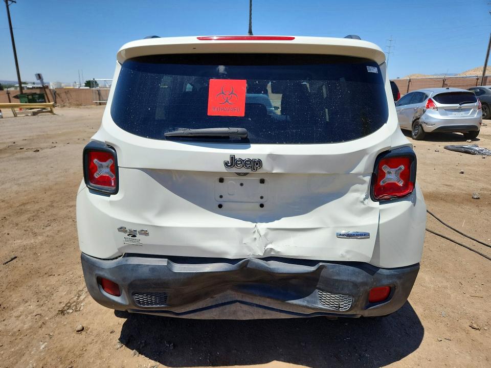 2017 Jeep Renegade VIN ZACCJBBB9HPF98986 COPART salvage auction — REAR END, Nm - Cert Of Title-Salvage, sold $525 on 2026-07-13 (photo 6)