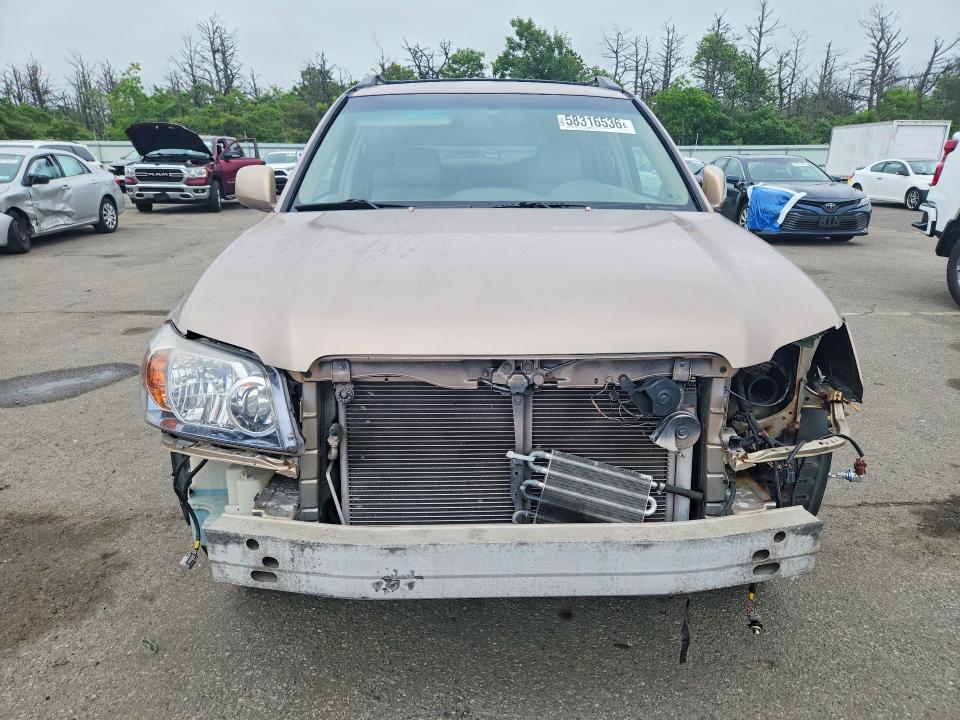 2005 Toyota Highlander VIN JTEEP21A950127014 COPART salvage auction — FRONT END, Ny - Mv-907A Salvage Certificate, sold $1,350 on 2026-07-20 (photo 5)