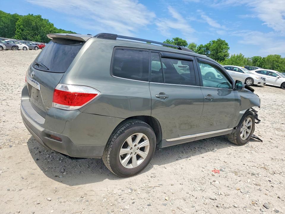 2012 Toyota Highlander VIN 5TDBK3EH1CS143463 COPART salvage auction — FRONT END, Ma - Cert Of Title-Reconstrctd Coll, sold $2,800 on 2026-07-08 (photo 3)