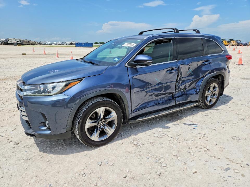 2019 Toyota Highlander VIN 5TDDZRFH1KS979360 COPART salvage auction — SIDE, Tx - Salvage Vehicle Title, sold $4,250 on 2026-07-30 (photo 1)