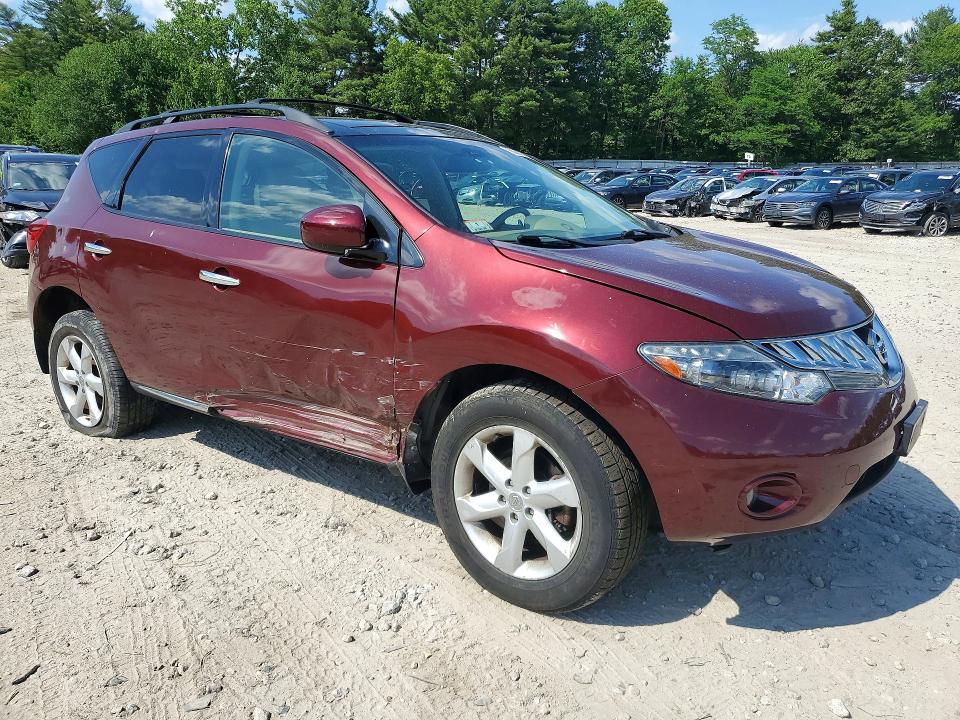 2009 Nissan Murano VIN JN8AZ18W99W208286 COPART salvage auction — SIDE, MA - CERT OF TITLE-RECONSTRCTD COLL, sold $400 on 2026-07-20 (photo 4)