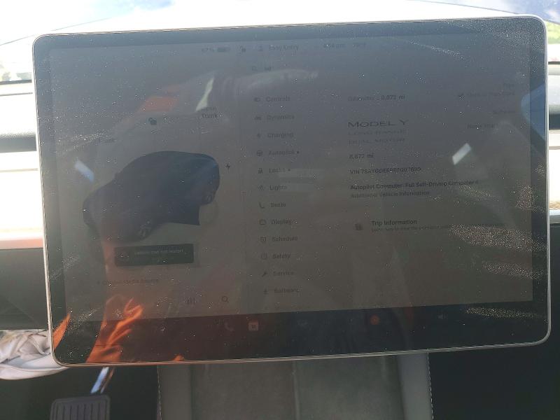 2024 Tesla Model y VIN 7SAYGDEE9RF007699 COPART salvage auction — FRONT END, NJ - CERT OF TITLE-SALVAGE, sold $8,300 on 2026-07-28 (photo 9)