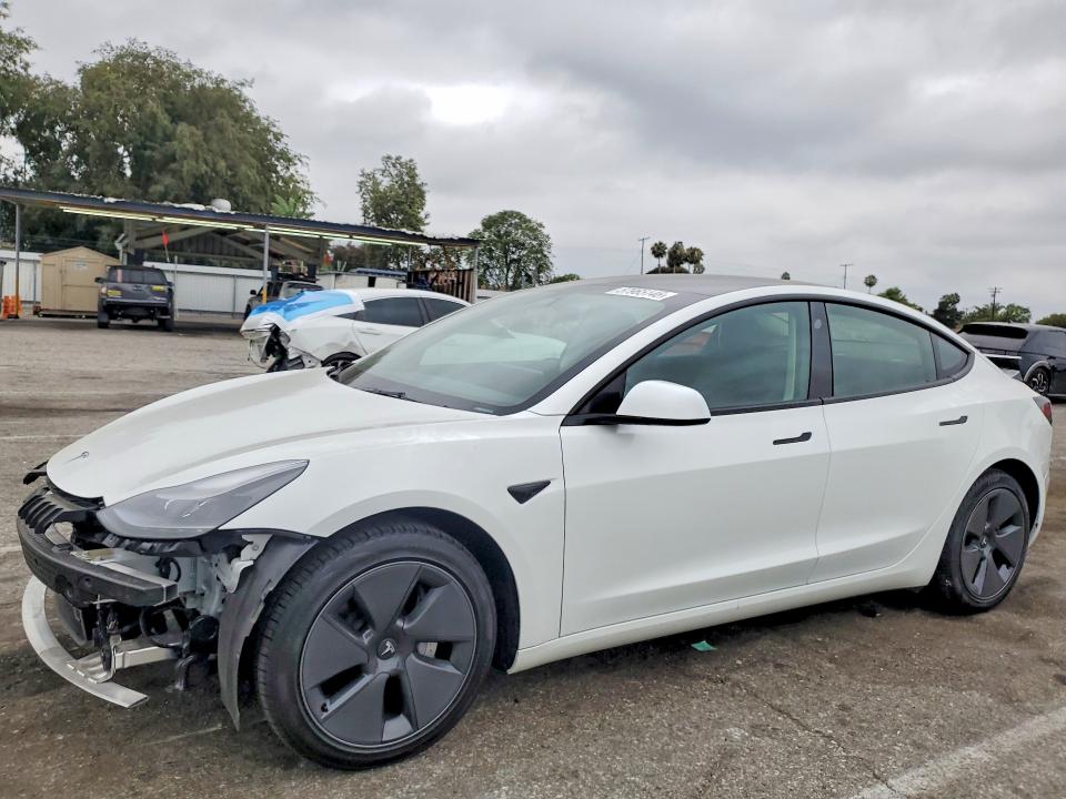 2023 Tesla VIN 5YJ3E1EA4PF544051 COPART salvage auction — FRONT END, Ca - Salvage Certificate, sold $7,200 on 2026-07-21 (photo 1)