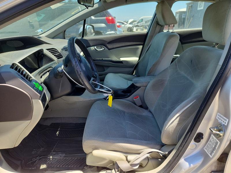 2012 Honda Civic VIN 19XFB2F54CE337480 COPART salvage auction — FRONT END, Ca - Salvage Certificate, sold $2,050 on 2026-07-02 (photo 7)