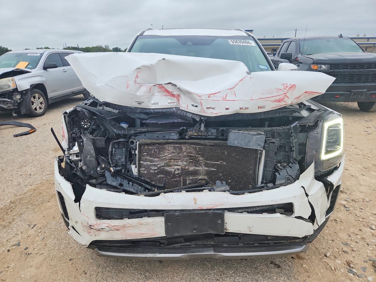 2020 Kia Telluride VIN 5XYP34HC2LG069637 COPART salvage auction — Front End, TX - SALVAGE VEHICLE TITLE, sold $6,300 on 2026-06-25 (photo 5)
