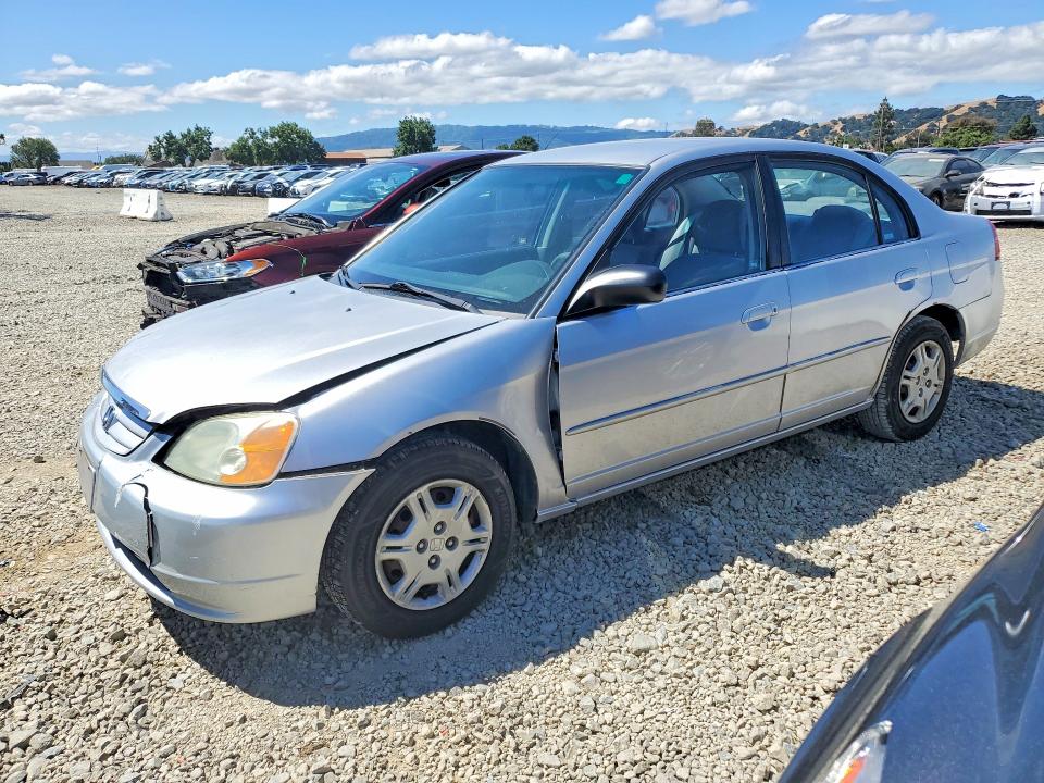 2002 Honda Civic VIN 1HGES16542L072010 COPART salvage auction — FRONT END, Ca - Salvage Certificate, sold $325 on 2026-07-09 (photo 1)