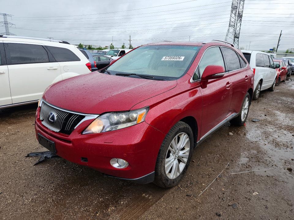 2010 Lexus Rx VIN JTJBC1BA2A2407221 COPART salvage auction — FRONT END, Wv - Salvage Certificate, sold $250 on 2026-07-21 (photo 1)