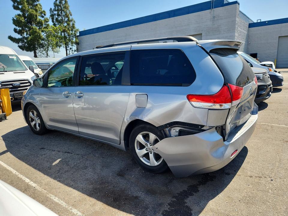 2012 Toyota Sienna VIN 5TDKK3DC6CS262857 COPART salvage auction — REAR END, Ca - Salvage Certificate, sold $1,400 on 2026-09-03 (photo 2)
