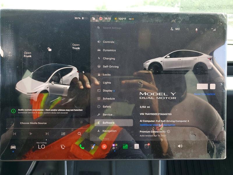 2026 Tesla Model y VIN 7SAYGDEE3TA649789 COPART salvage auction — FRONT END, Ny - Mv-907A Salvage Certificate, sold $22,800 on 2026-07-07 (photo 9)