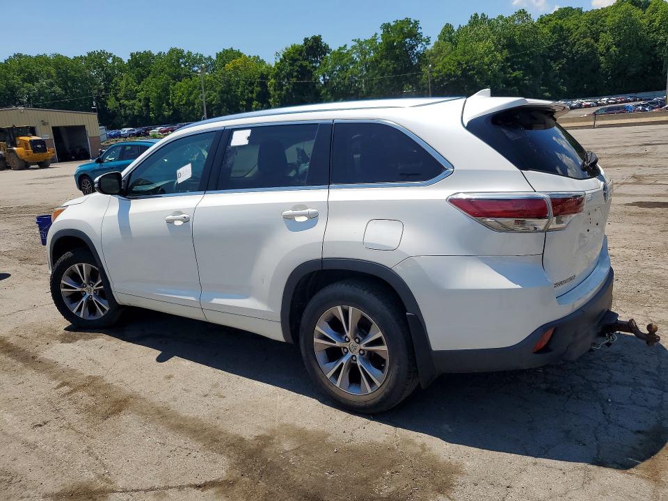 2015 Toyota Highlander VIN 5TDJKRFHXFS079344 COPART salvage auction — MINOR DENT/SCRATCHES, Wv - Certificate Of Title (P), sold $9,700 on 2026-07-09 (photo 2)