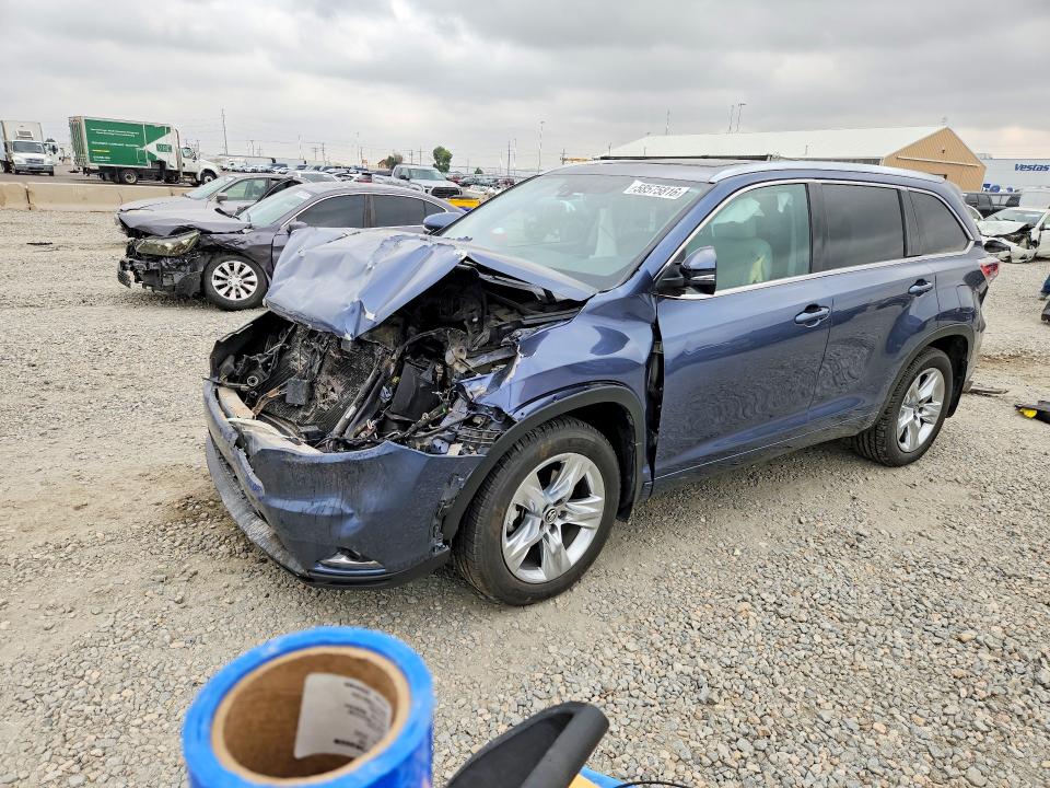 2016 Toyota Highlander VIN 5TDDKRFH8GS307811 COPART salvage auction — FRONT END, Co - Public - Salvage Title, sold $4,650 on 2026-07-28 (photo 1)