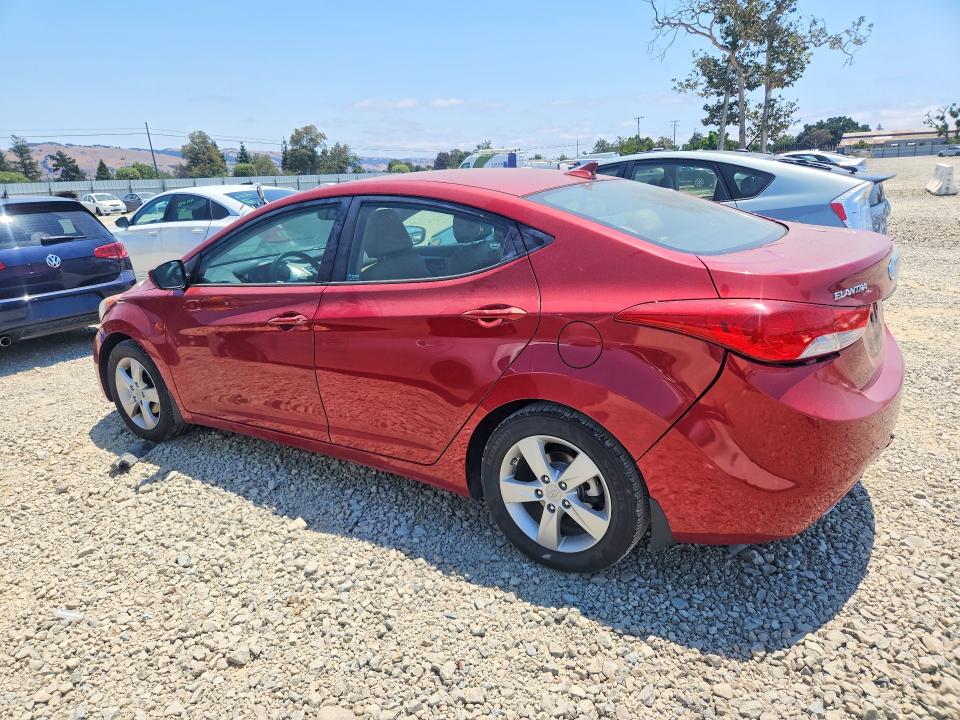2013 Hyundai Elantra VIN KMHDH4AE4DU513628 COPART salvage auction — REAR END, Ca - Salvage Certificate, sold $150 on 2026-07-28 (photo 2)