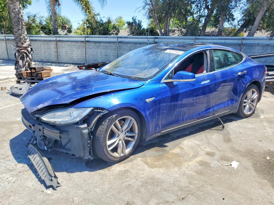 2015 Tesla Model s VIN 5YJSA1E20FF114287 COPART salvage auction — FRONT END, Ca - Certificate Of Title, sold $1,450 on 2026-07-07 (photo 1)