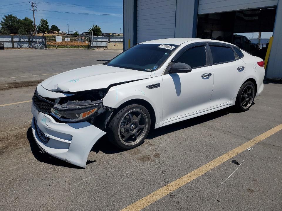 2018 Kia Optima VIN 5XXGT4L30JG262331 COPART salvage auction — FRONT END, Id - Salvage Certificate Of Title, sold $100 on 2026-07-23 (photo 1)