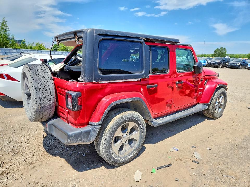 2018 Jeep Wrangler unlimited VIN 1C4HJXEG0JW216203 COPART salvage auction — ROLLOVER, On - Permit Salvage, sold $3,050 on 2026-07-09 (photo 3)