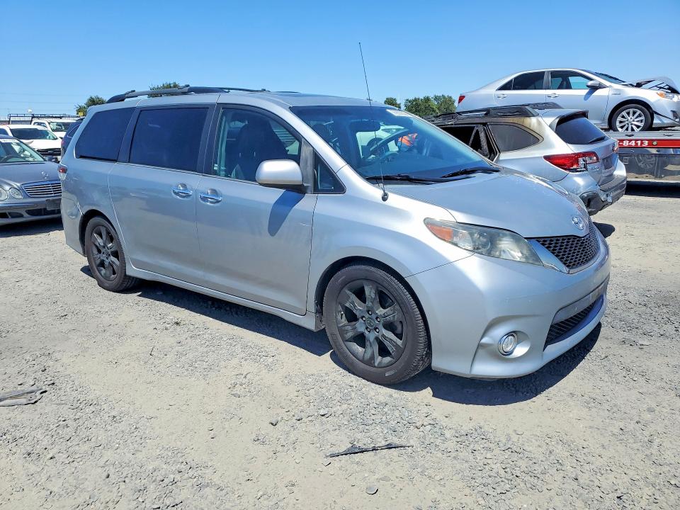 2014 Toyota VIN 5TDXK3DC9ES470675 COPART salvage auction — REAR END, Ca - Salvage Certificate, sold $500 on 2026-07-28 (photo 4)