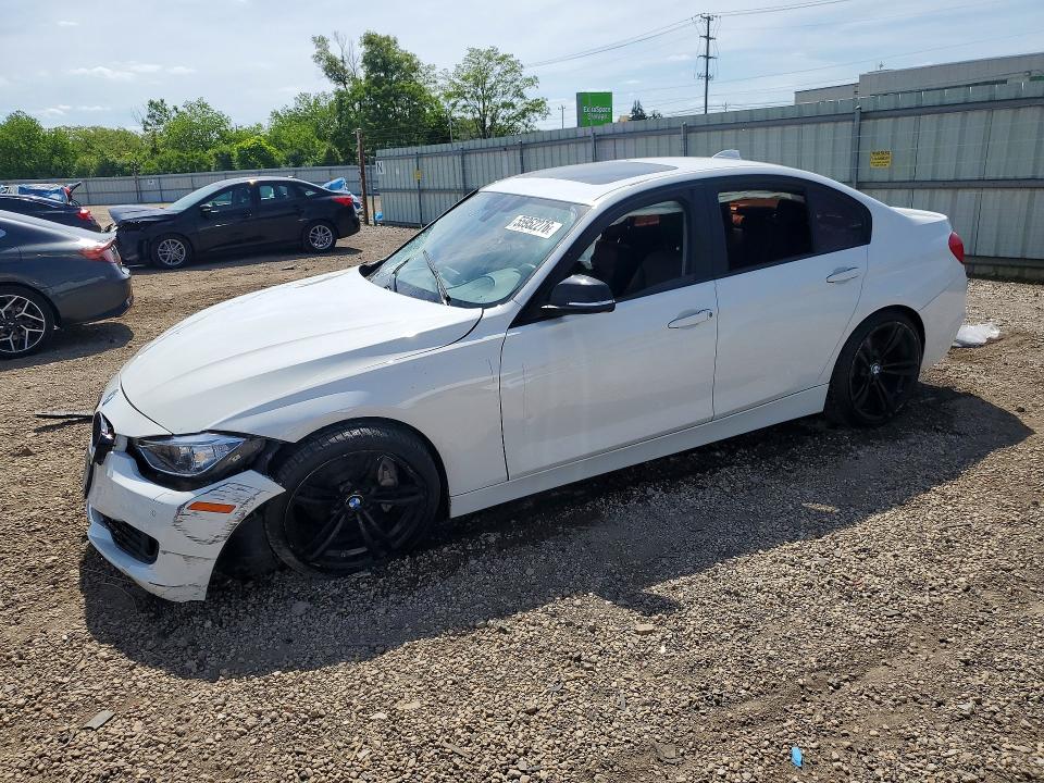 2014 BMW 3er VIN WBA3B9G57ENR92691 COPART salvage auction — FRONT END, Il - Salvage Certificate, sold $1,400 on 2026-07-29 (photo 1)