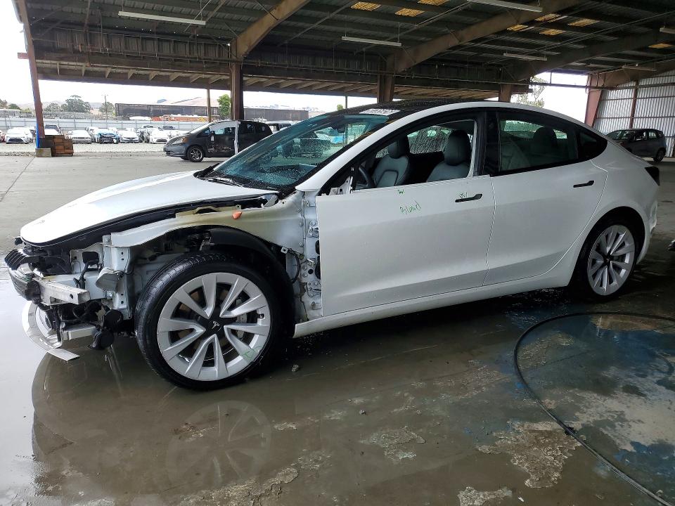 2022 Tesla Model 3 VIN 5YJ3E1EA5NF370178 COPART salvage auction — FRONT END, Ca - Certificate Of Title, sold $11,300 on 2026-07-06 (photo 1)