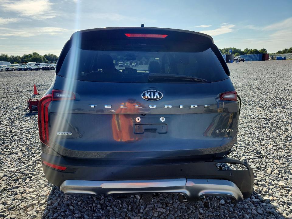 2020 Kia Telluride VIN 5XYP3DHC9LG075483 COPART salvage auction — REAR END, Fl - Certificate Of Destruction, sold $5,800 on 2026-07-02 (photo 6)